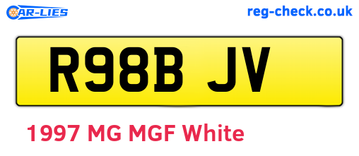 R98BJV are the vehicle registration plates.
