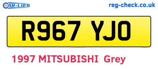 R967YJO are the vehicle registration plates.