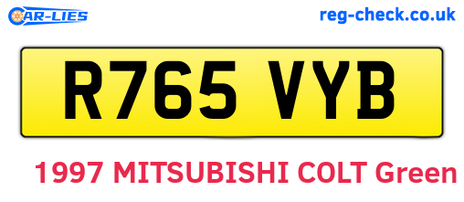 R765VYB are the vehicle registration plates.