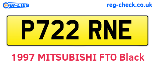 P722RNE are the vehicle registration plates.