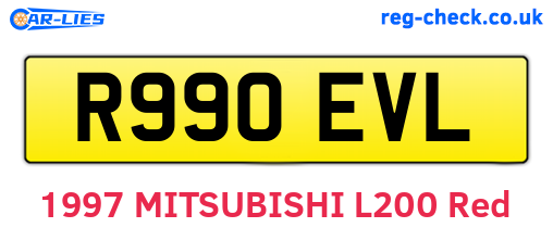 R990EVL are the vehicle registration plates.