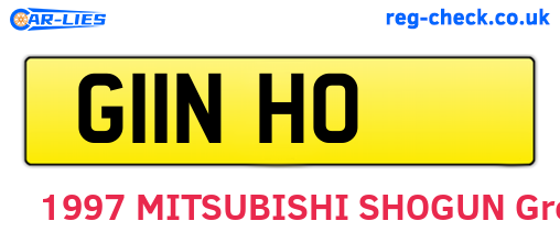 G11NHO are the vehicle registration plates.