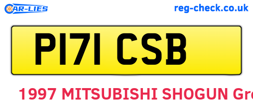 P171CSB are the vehicle registration plates.