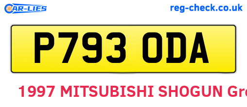 P793ODA are the vehicle registration plates.