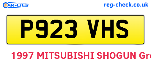 P923VHS are the vehicle registration plates.