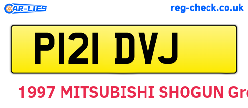 P121DVJ are the vehicle registration plates.