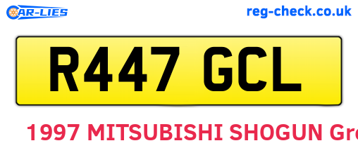 R447GCL are the vehicle registration plates.