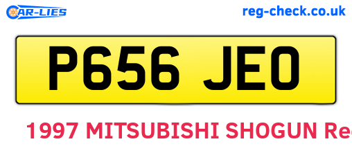 P656JEO are the vehicle registration plates.
