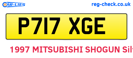 P717XGE are the vehicle registration plates.