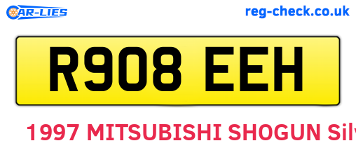 R908EEH are the vehicle registration plates.
