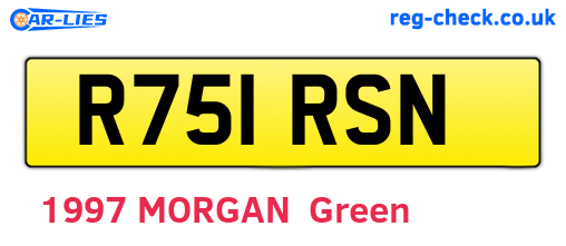 R751RSN are the vehicle registration plates.