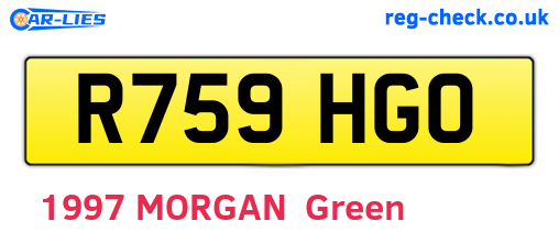 R759HGO are the vehicle registration plates.