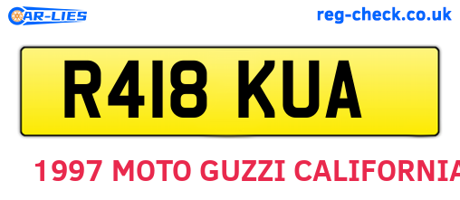 R418KUA are the vehicle registration plates.