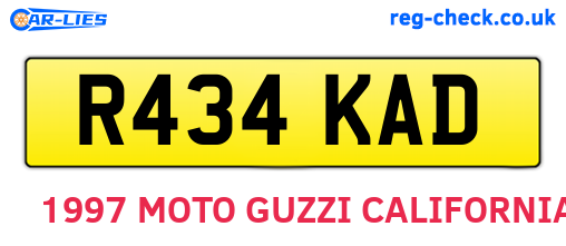 R434KAD are the vehicle registration plates.