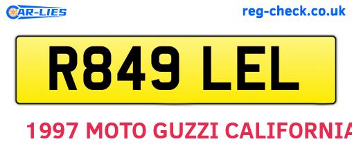 R849LEL are the vehicle registration plates.
