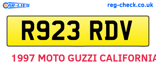 R923RDV are the vehicle registration plates.