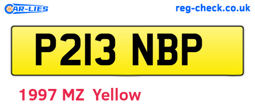 P213NBP are the vehicle registration plates.