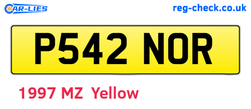 P542NOR are the vehicle registration plates.
