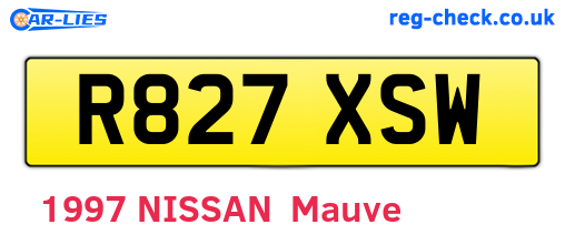 R827XSW are the vehicle registration plates.