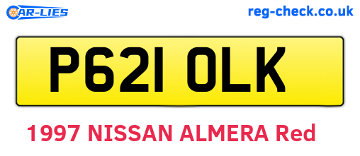P621OLK are the vehicle registration plates.