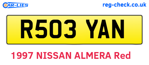 R503YAN are the vehicle registration plates.