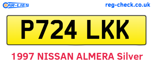 P724LKK are the vehicle registration plates.