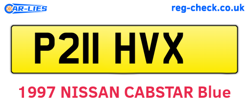 P211HVX are the vehicle registration plates.