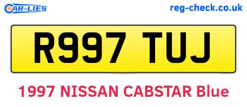 R997TUJ are the vehicle registration plates.