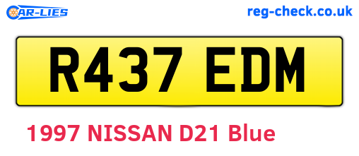 R437EDM are the vehicle registration plates.