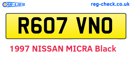 R607VNO are the vehicle registration plates.
