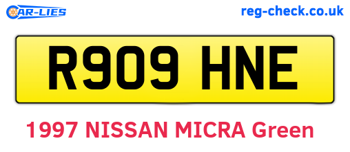 R909HNE are the vehicle registration plates.