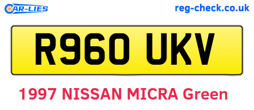 R960UKV are the vehicle registration plates.