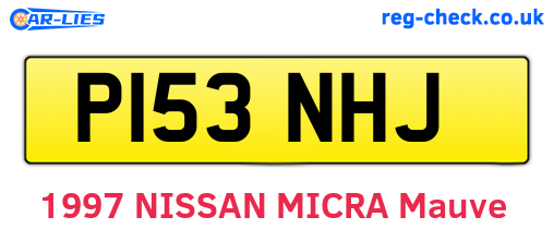 P153NHJ are the vehicle registration plates.