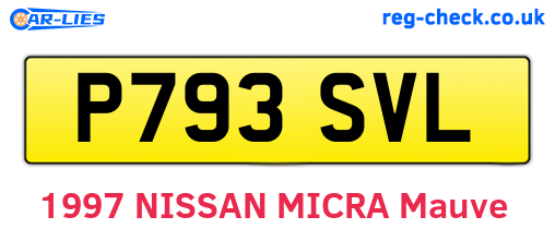 P793SVL are the vehicle registration plates.