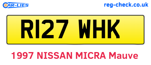 R127WHK are the vehicle registration plates.