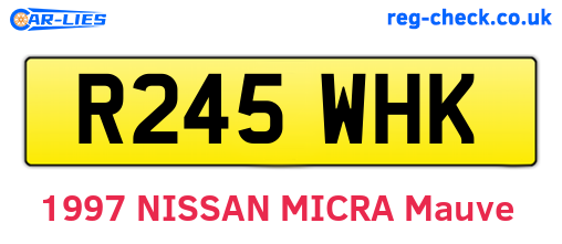 R245WHK are the vehicle registration plates.