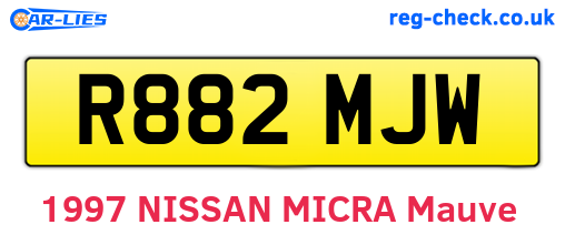 R882MJW are the vehicle registration plates.