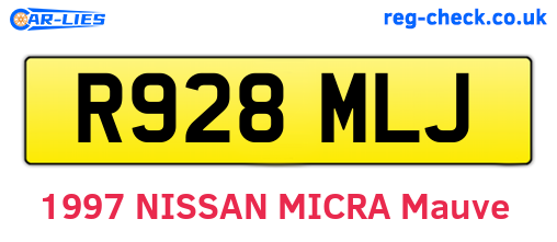 R928MLJ are the vehicle registration plates.