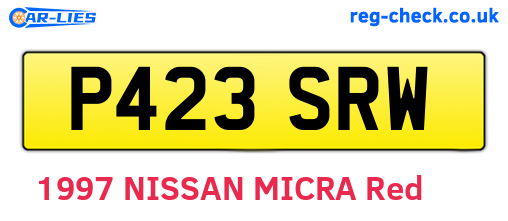 P423SRW are the vehicle registration plates.
