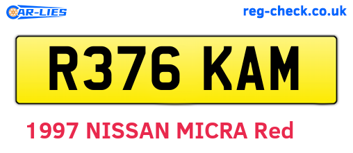 R376KAM are the vehicle registration plates.