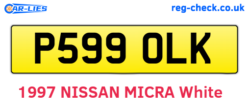 P599OLK are the vehicle registration plates.