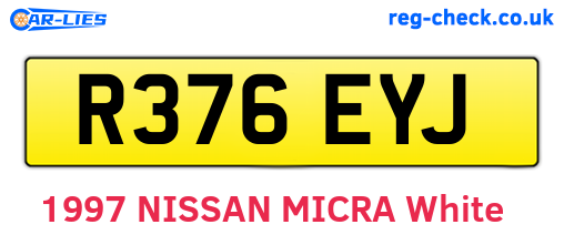 R376EYJ are the vehicle registration plates.