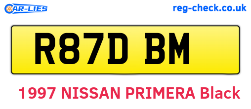R87DBM are the vehicle registration plates.