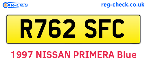 R762SFC are the vehicle registration plates.