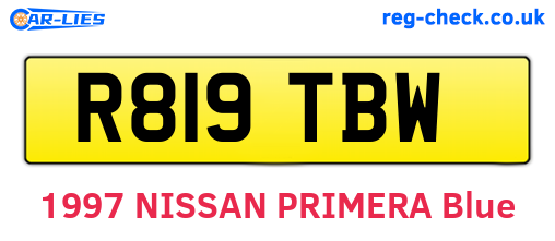 R819TBW are the vehicle registration plates.