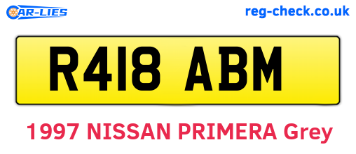 R418ABM are the vehicle registration plates.