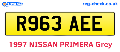 R963AEE are the vehicle registration plates.