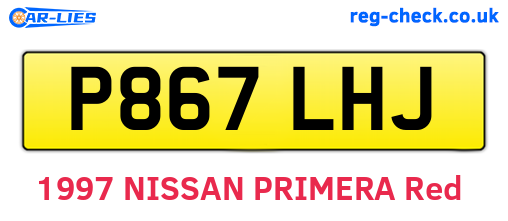 P867LHJ are the vehicle registration plates.