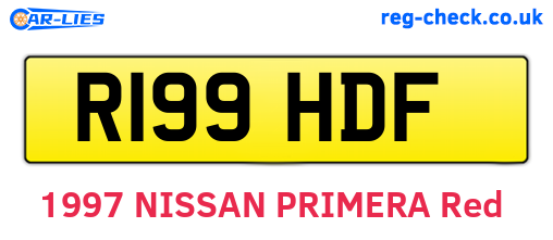 R199HDF are the vehicle registration plates.