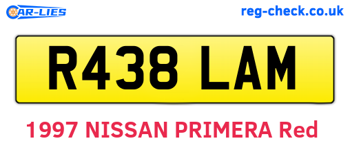 R438LAM are the vehicle registration plates.